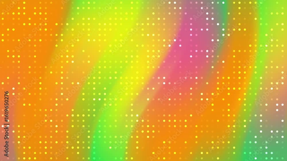 Poster aurora candy abstract background featuring vibrant colorful gradients and animated glowing dot patte
