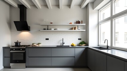 Stylish Interior Design for Modern Kitchen Area