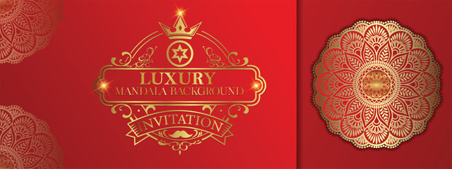 Luxurious mandala for classical invitation card design with decorative elements, golden arabesque patterns, element for invitation, meditation poster, yoga, wedding, book cover, cover page, vector art