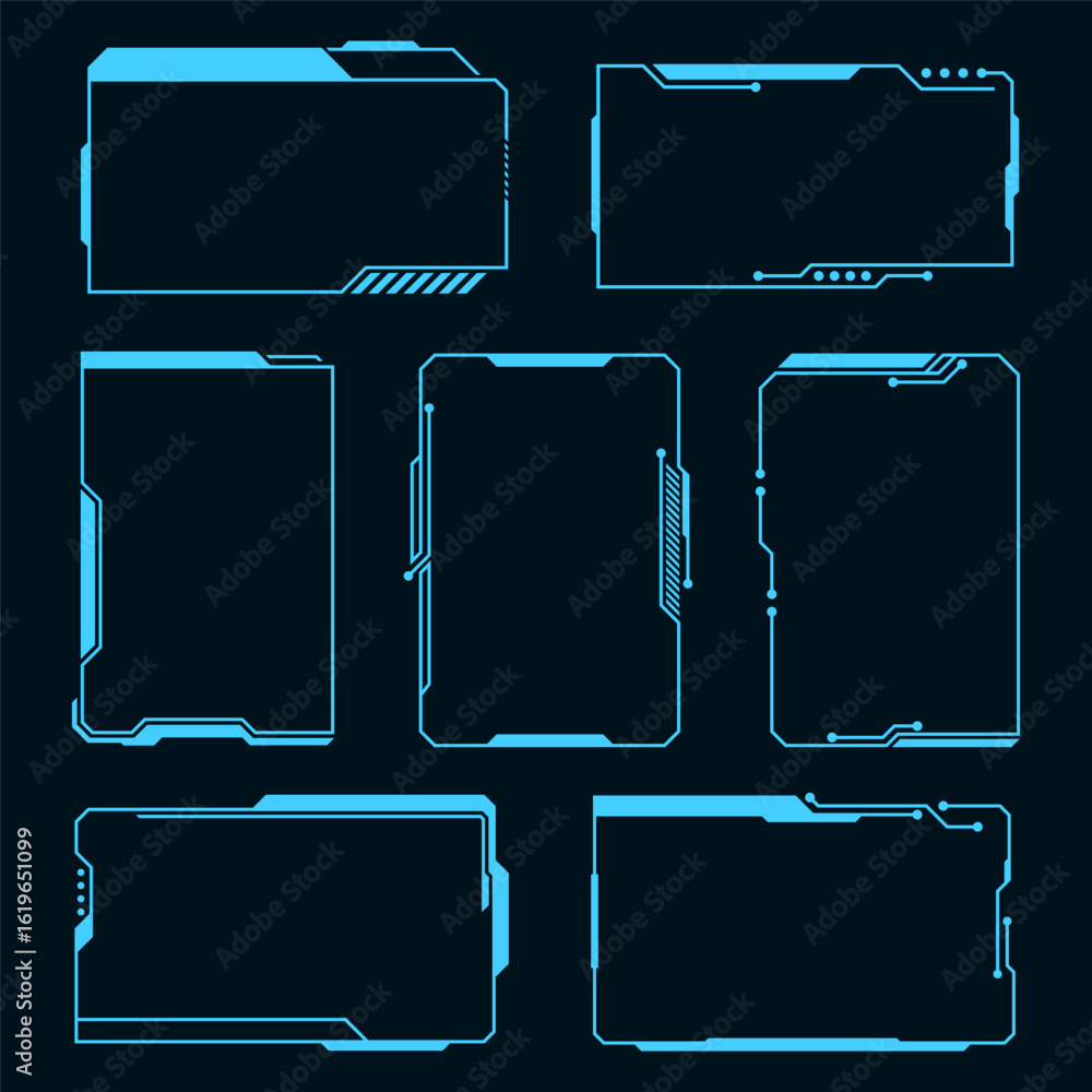 Poster futuristic geometric shape technology abstract frame design element