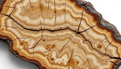 a high resolution, ultra sharp isolated texture sample of petrified wood, placed on a pure white background with no shadow or minimal soft shadows only