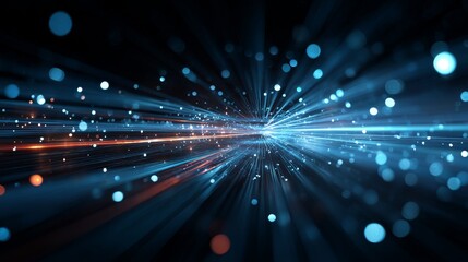 Obraz premium Digital Light Rays and Particles in Abstract Technology Background