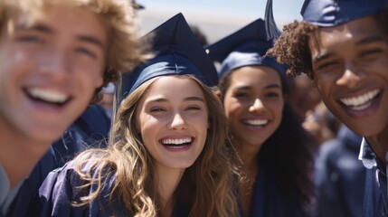 Fototapeta premium Diverse graduates smiling