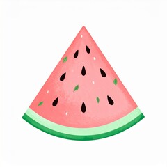 Isolated Watermelon Slice with Seeds on a White Background for Summer