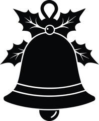 Christmas bell silhouette vector graphic design element