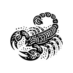 Monoline scorpion in tribal style