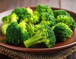 Fresh broccoli florets on a plate (1)