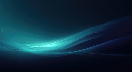 Fototapeta premium Teal, flowing lines against a dark background
