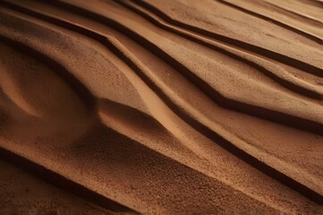 A close-up view of natural sand dune textures and patterns created by the wind in a desert landscape. 
