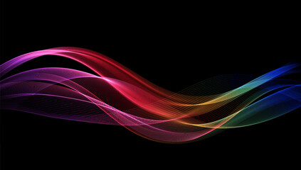 Abstract blue pink motion light glow effect. Magic shiny line.