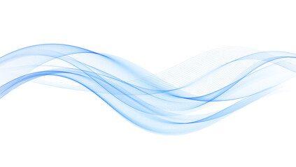 Abstract Blue Transparent Wave . Vector Abstract Smoke wave background.