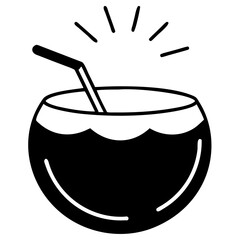 silhouette coconut icon vector silhouette