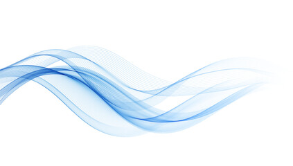 Abstract Blue Transparent Wave . Vector Abstract Smoke wave background.