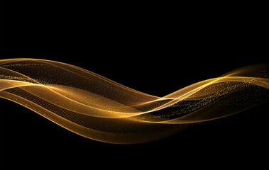 Abstract Gold motion light glow effect. Magic shiny line.