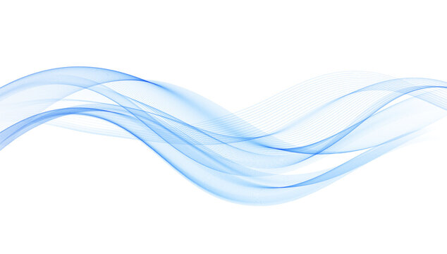 Abstract Blue Transparent Wave . Vector Abstract Smoke wave background.