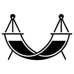 silhouette hammock icon vector silhouette