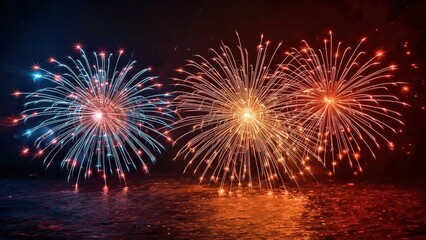 NonDisclosure Agreement. Colorful fireworks red blue orange night sky 