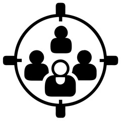 silhouette focus group icon vector silhouette