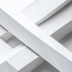 Abstract White Architecture with Geometric Shapes and Lines Minimalist Design