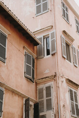 Obraz premium Vintage Architecture with Windows and Shutters
