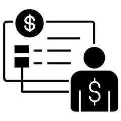 silhouette payroll icon vector silhouette