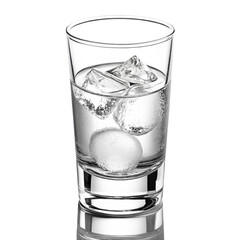 Refreshing ice water in sleek glass provides ultimate thirst quenching hydration
