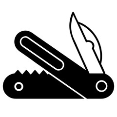 silhouette pocket knife icon vector silhouette