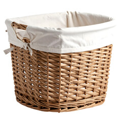 Woven Basket with Fabric Liner for Home Storage and Organization