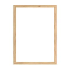 Empty Wooden Frame on White Background for Artwork Display