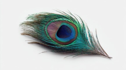Close-up peacock feather, vibrant colors