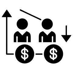 silhouette profit and loss icon vector silhouette