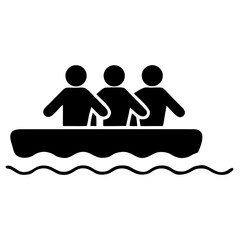 silhouette river rafting icon vector silhouette