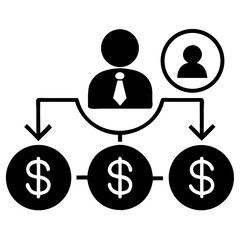 silhouette revenue icon vector silhouette