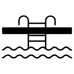 silhouette swimming pool icon vector silhouette