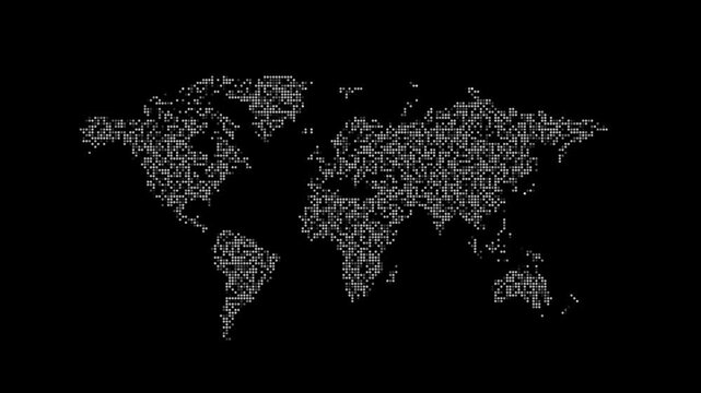 Animated world map background dot halftone