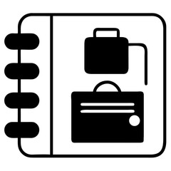 silhouette travel journal icon vector silhouette