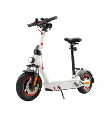 Electric scooter ride adventure urban streets daytime dynamic movement isolated on transparent background, png