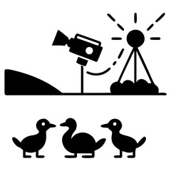 silhouette wildlife observation icon vector silhouette