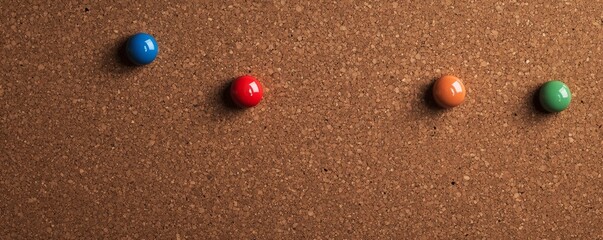Colorful Round Push Pins on Cork Board, Office , BulletinBoard
