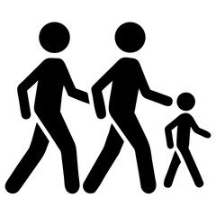 walk together icon vector silhouette