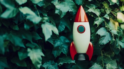 Red and White Rocket in Ivy, Space, Start-up