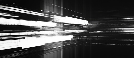 Abstract grayscale image of overlapping, streaked lines and forms