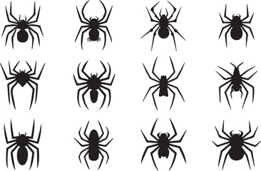 Spider silhouette set