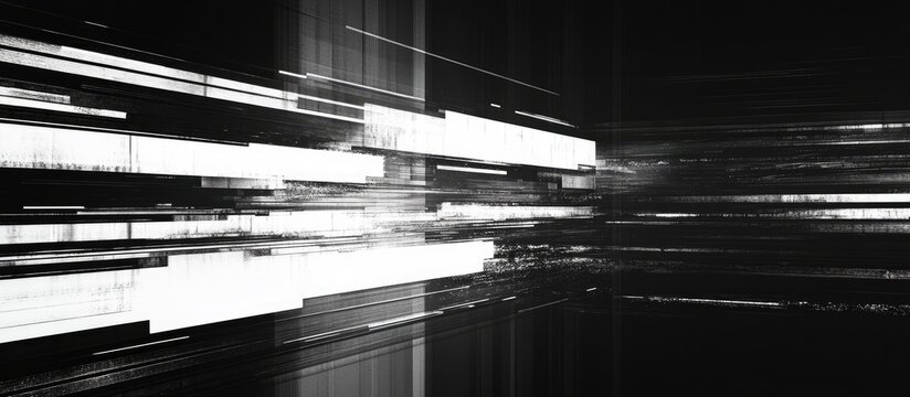 Abstract grayscale image of overlapping, streaked lines and forms