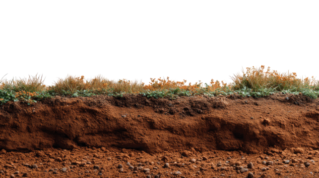 Cross-Section Earth: An illustration of the earth's layers, showcasing a captivating cross-section of soil, grass, and ground, presenting an opportunity to visualize the planet's intricate structure.