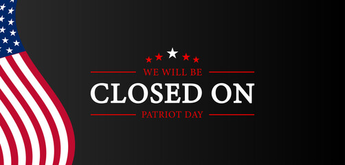 USA Flag Wave Closure Banner for Patriot Day Business Tribute
