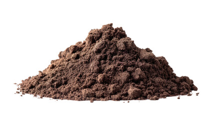 Rich Earthy Texture: A detailed view of a compact pile of rich, dark soil, evoking a sense of natural texture and growth potential.