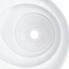 Fototapeta premium Abstract White Tunnel Background with Curved Geometric Shapes in Monochrome Style