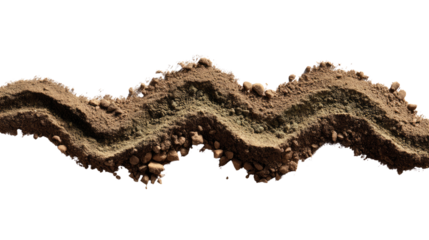 Soil Profile Illustration: A detailed cross-section reveals the intricate layers of soil composition, with each stratum showcasing a unique texture and hue.