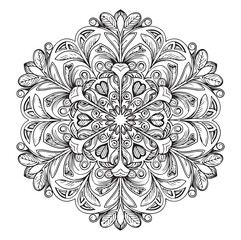 Modern Black Floral Mandala Vector Design. Ai generator